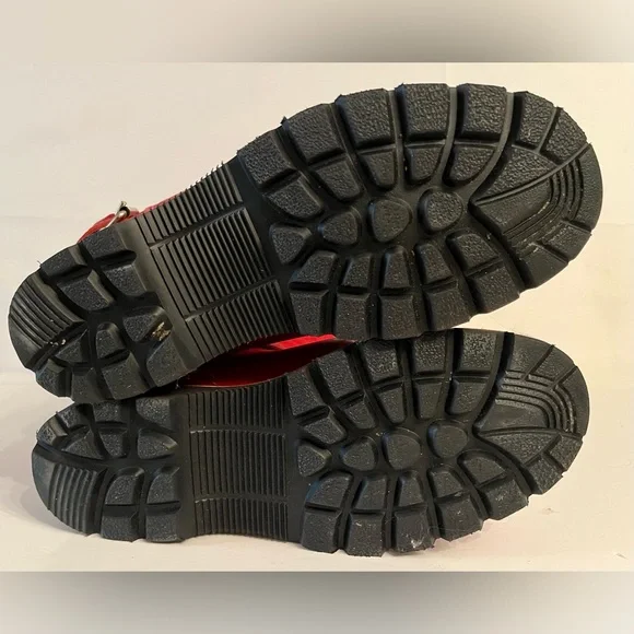 Vintage Roots Red Shearling Moto Boots | Made in Canada - Picture 13 of 14